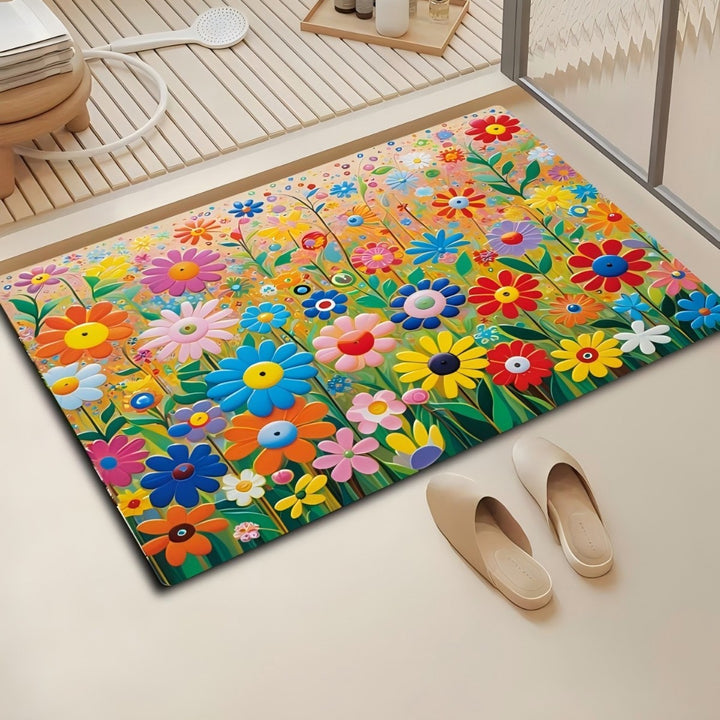Floral Design Bath Mat Kalsten