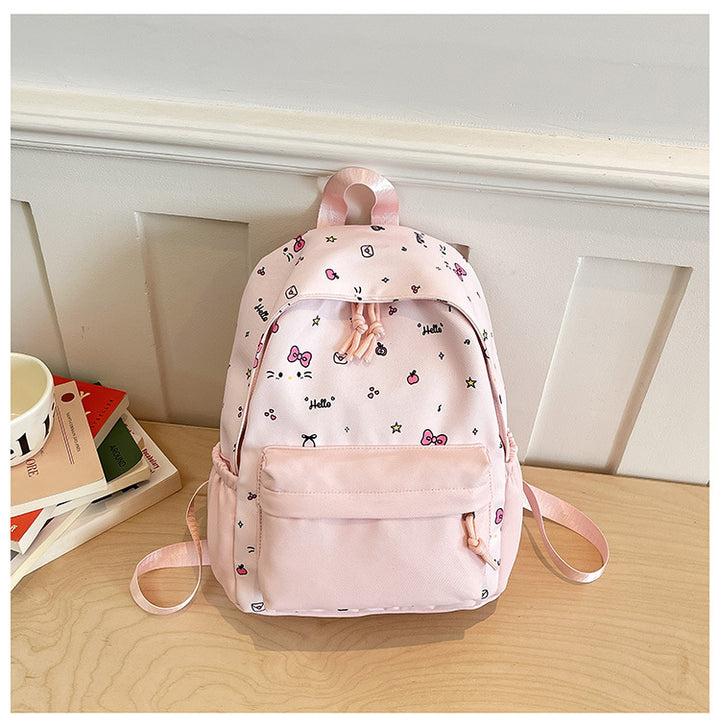 Cute everyday backpack with embroidered bows Kalsten