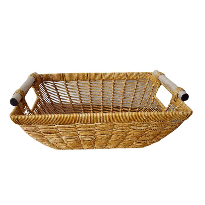 Handcrafted Wicker Storage Basket with Handles Kalsten