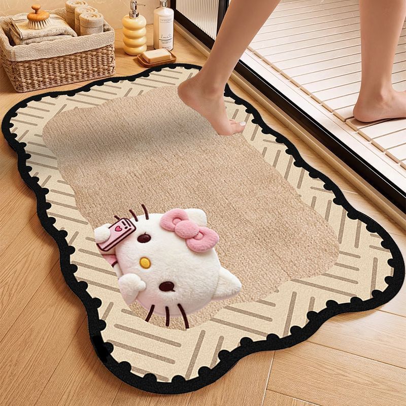 Cartoon Cat Themed Bath Rug for Home
