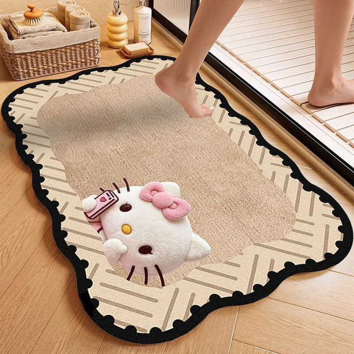 Cartoon Cat Themed Bath Rug for Home