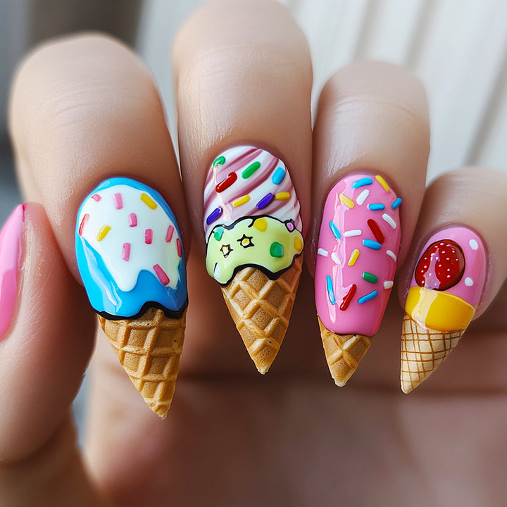 Artful ice cream nail art Kalsten