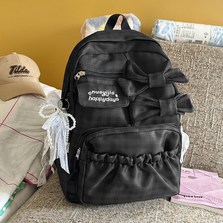 Bow-Embellished Casual Backpack Kalsten