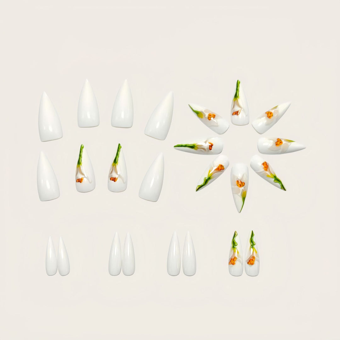 Artificial nails in floral 3D design Kalsten