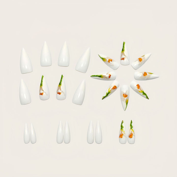 Artificial nails in floral 3D design Kalsten