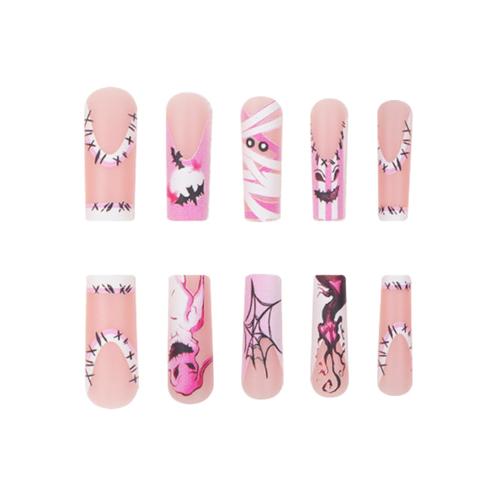 Theatrical Halloween-Themed Long Press-On Nails Kalsten
