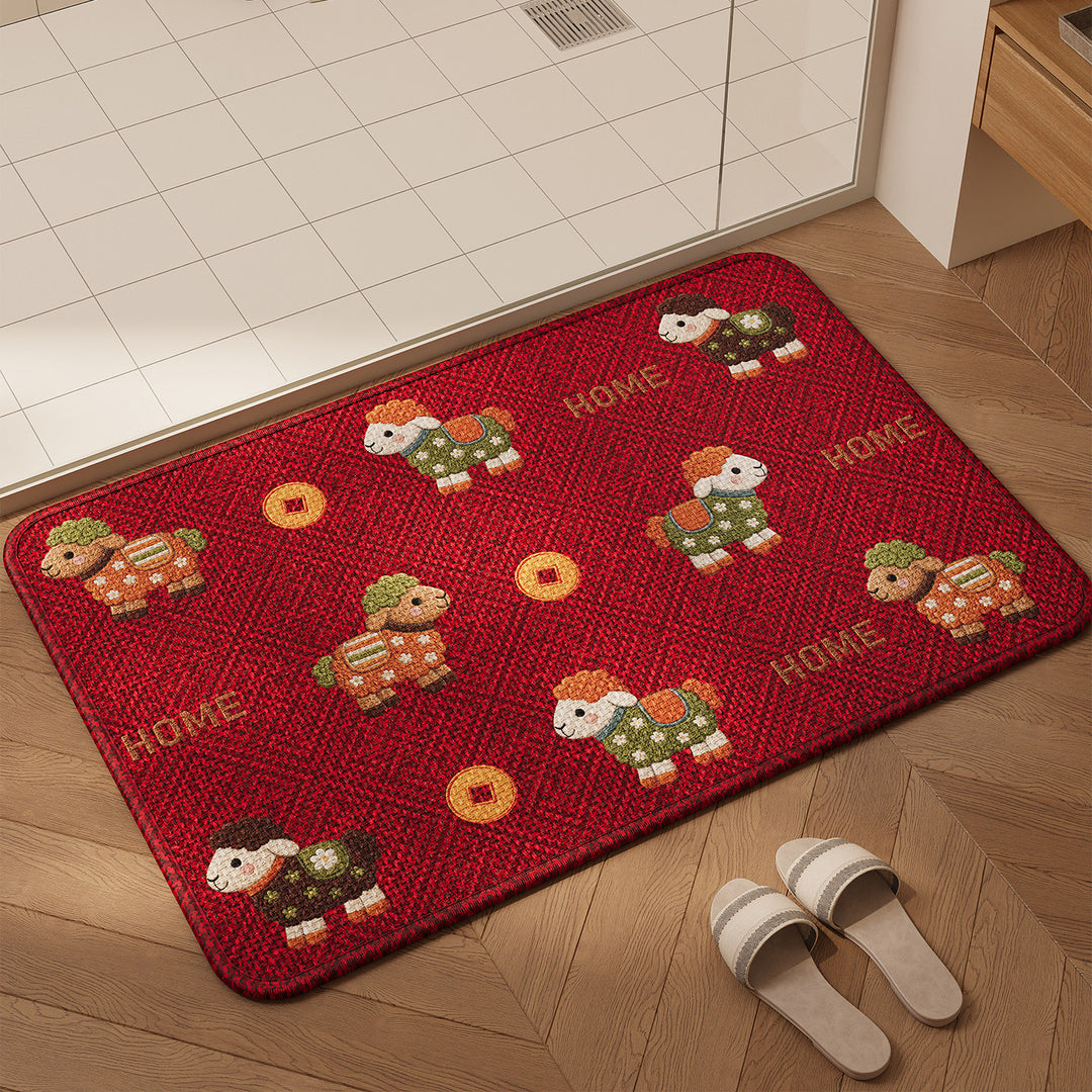 Playful Animal-Themed Bathroom Mat