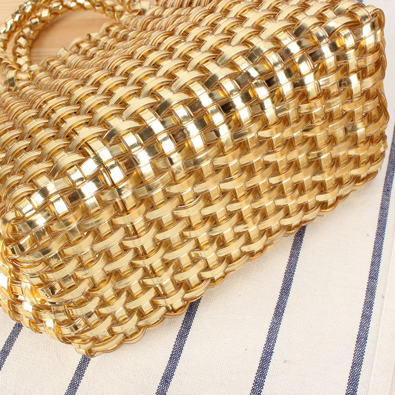 Handbag Made of Woven Natural Material with Elegant Accents Kalsten