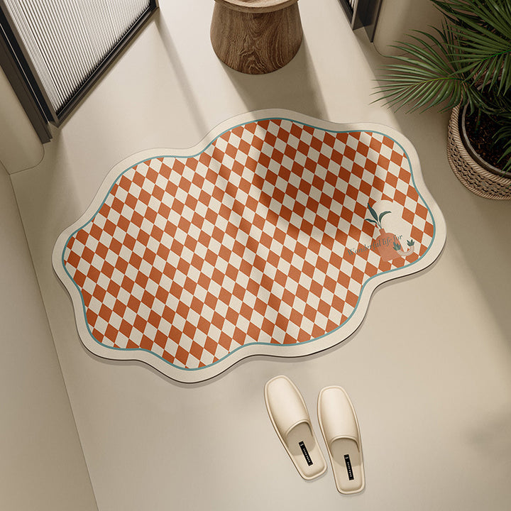 Stylish Checkerboard Bath Mat