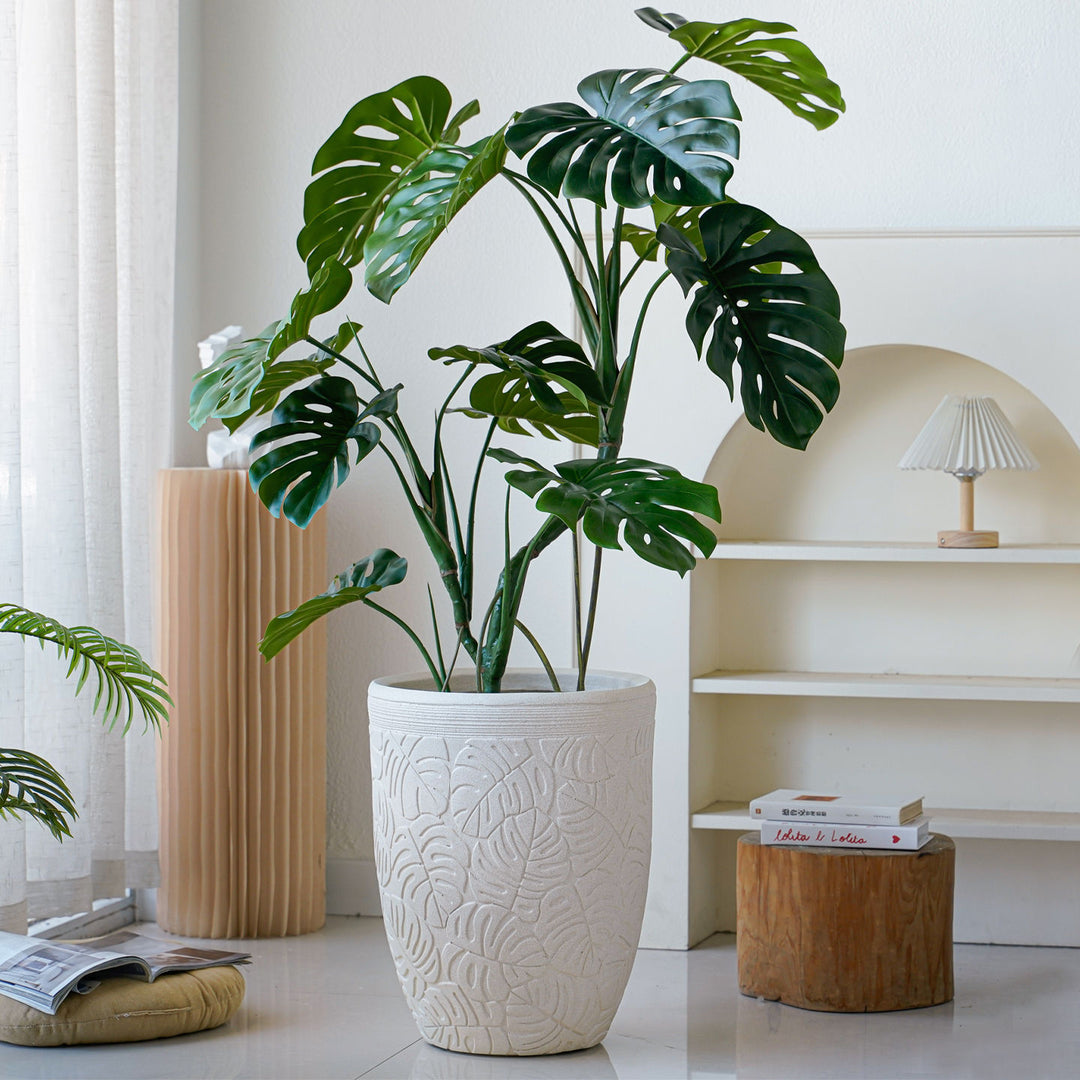 Elegant flower pot with textured design Kalsten