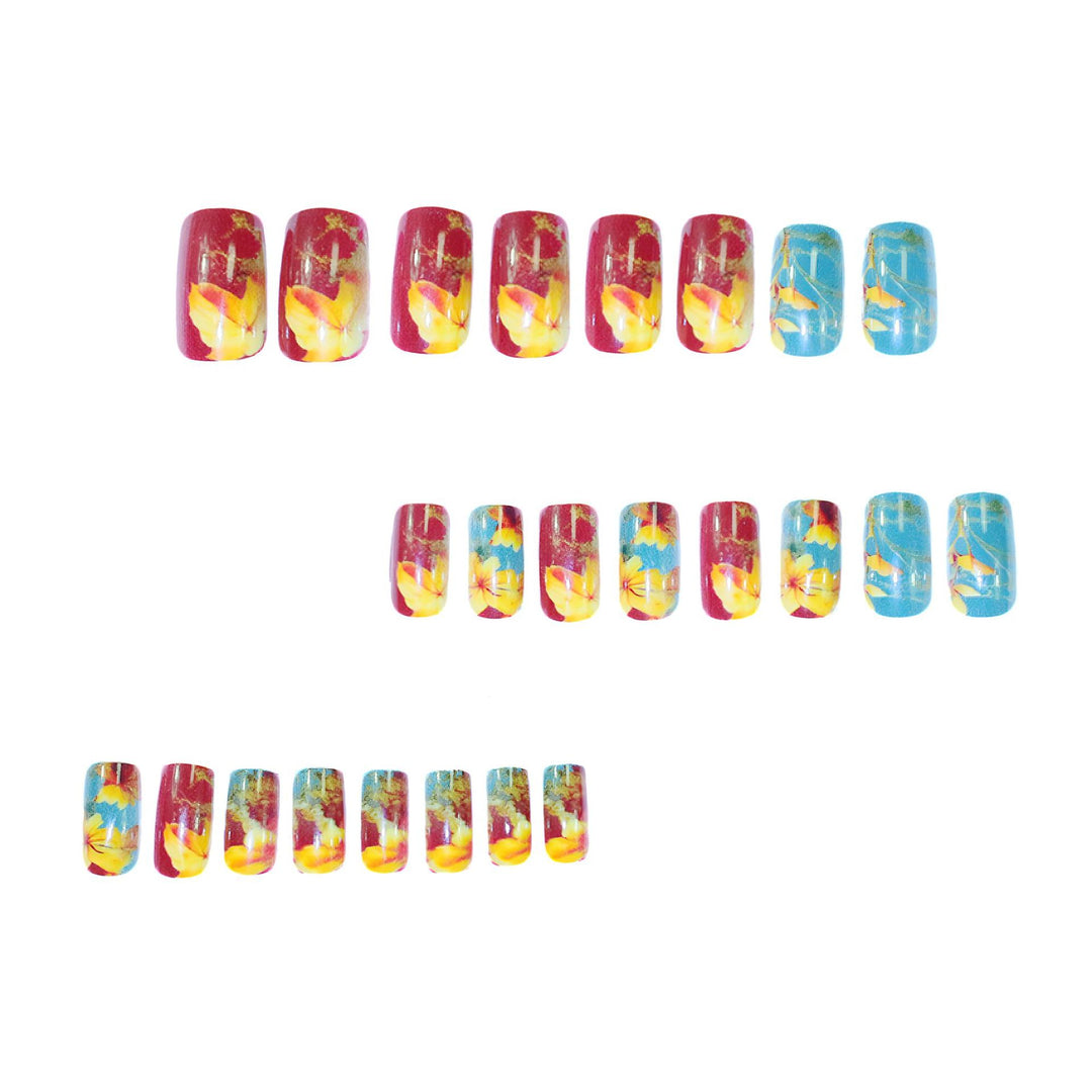 Floral Theme Acrylic Nail Art Kalsten