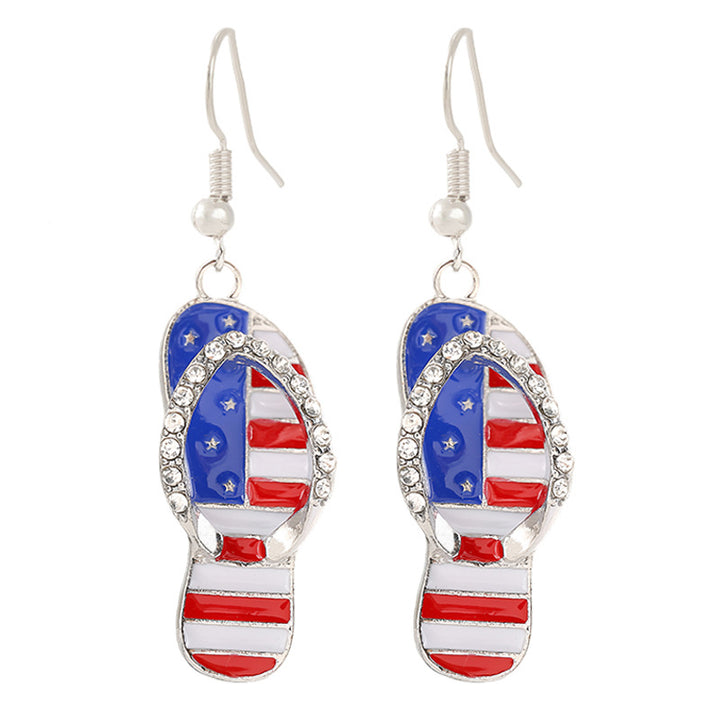 Women's nan patriotic horseshoe enamel dangle earrings with star-accented design and fishhook findings Kalsten