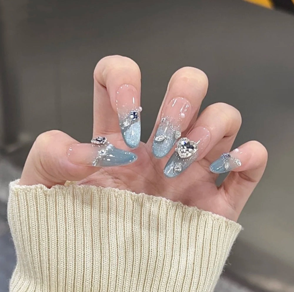 Artificial nails with modern glitter design Kalsten
