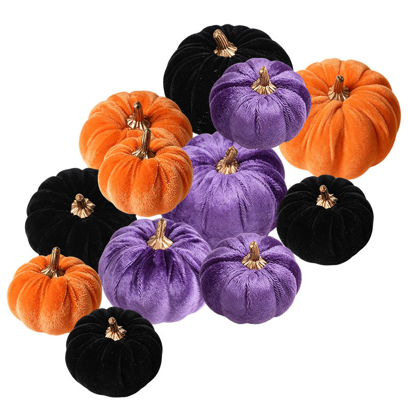 Samet-Pumpkin decorative figure with decorative stem