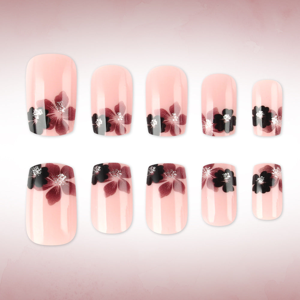 Elegant Floral Acrylic Press-On Nails Kalsten