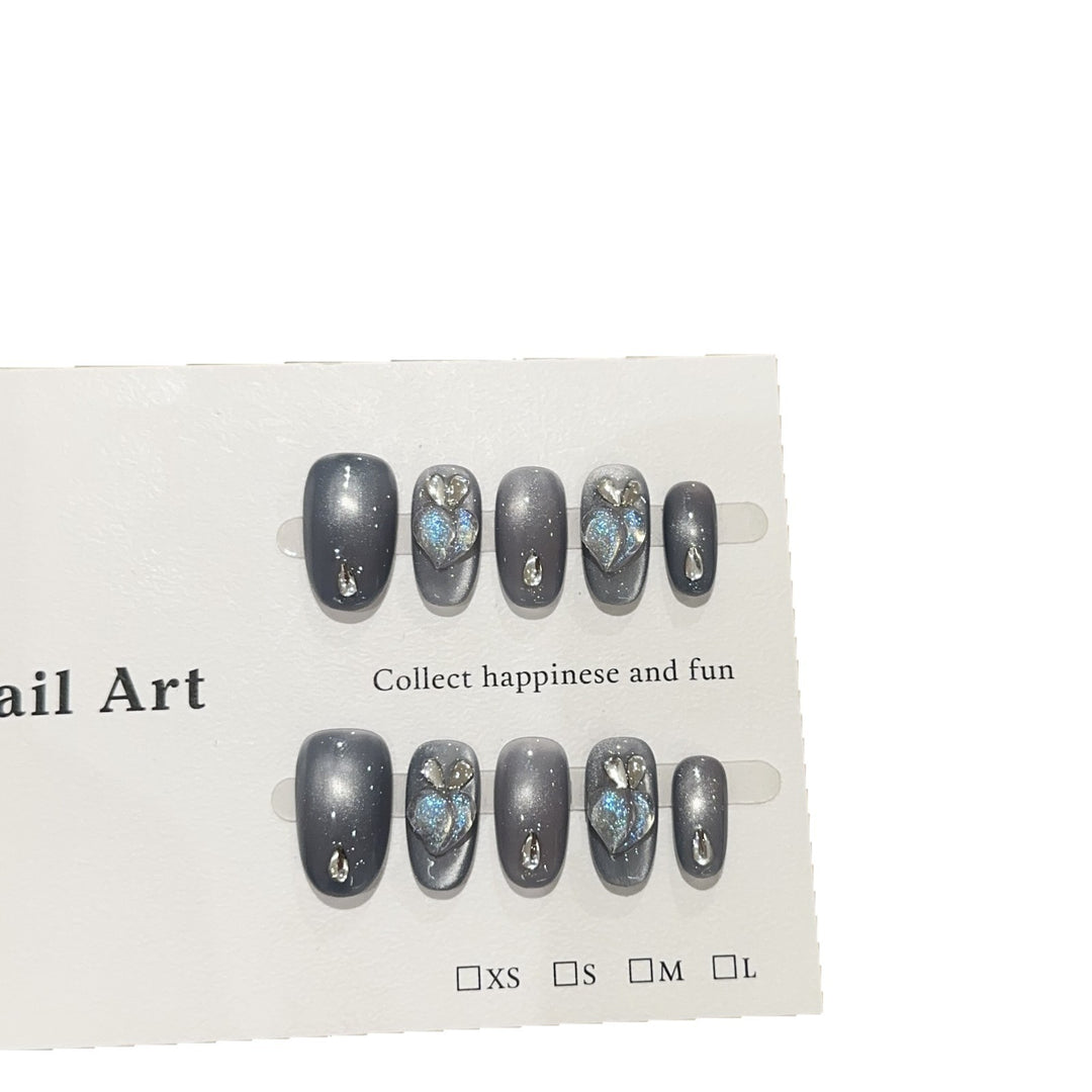 Glamorous Heart-Decorated Press-On Nail Set