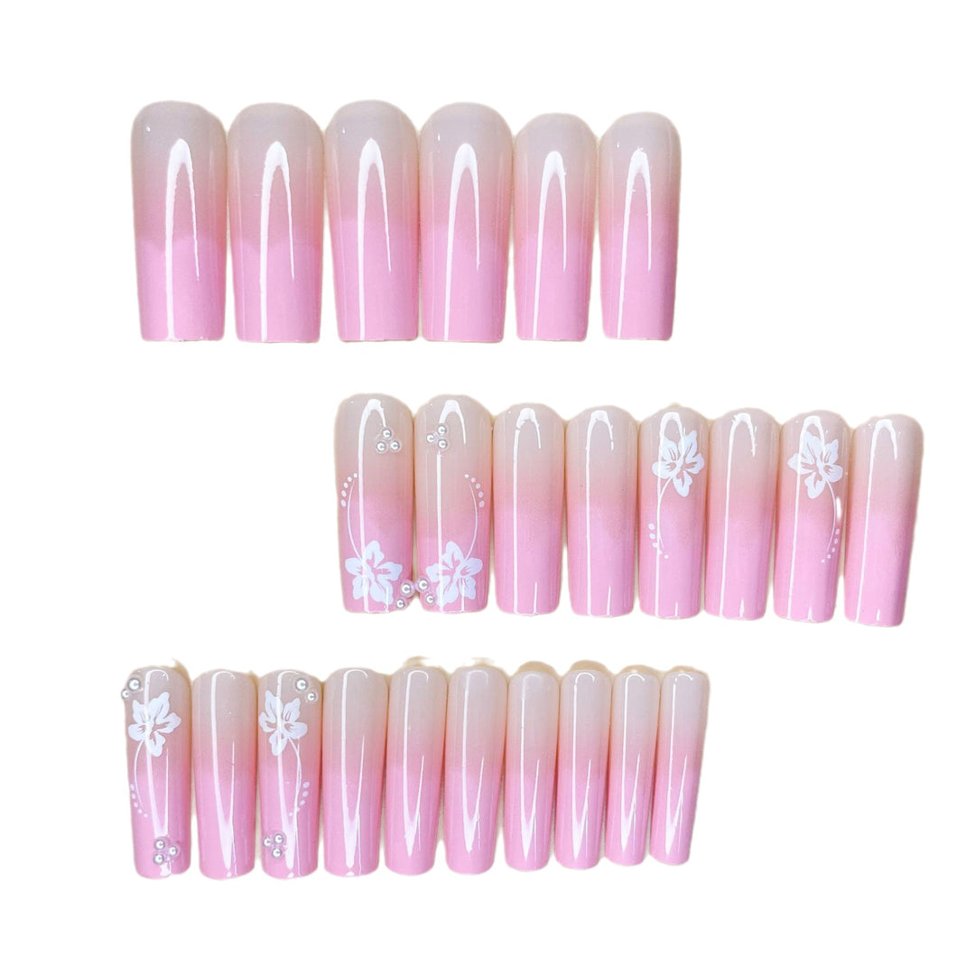 Floral Glitter Nail Extensions Kalsten