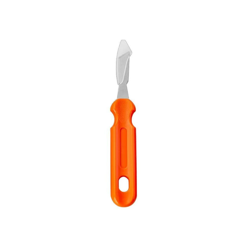 Curved serrated fillet and boning knife for fish and seafood