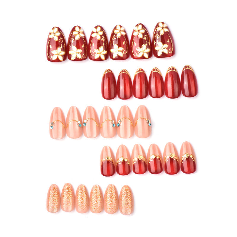 Elegant Floral Decorative Press-On Nail Art Set