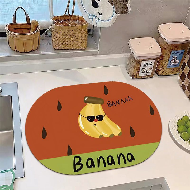 Playful Banana-Themed Kitchen Mat