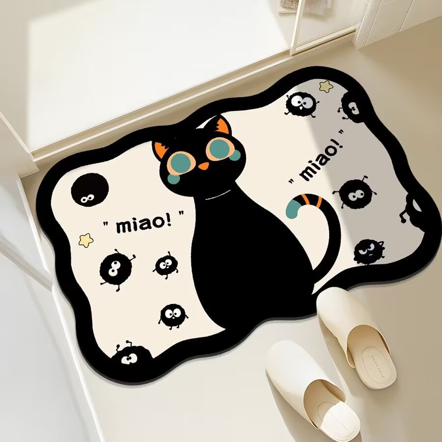 Fun Cat-Themed Bathroom Mat Kalsten