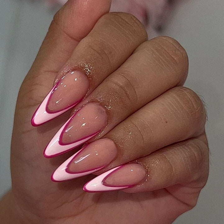 Elegant Stiletto French Tip Press-On Nails Kalsten