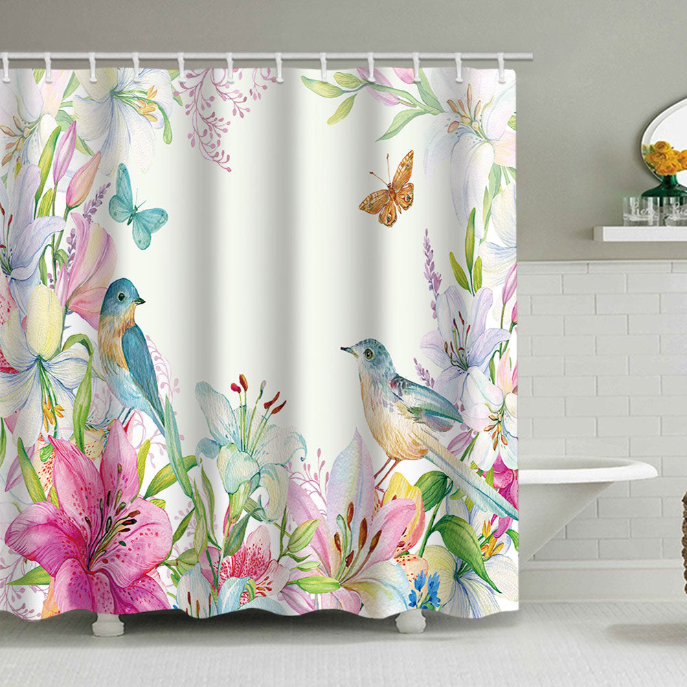 Artistic Nature-Themed Shower Curtain Kalsten