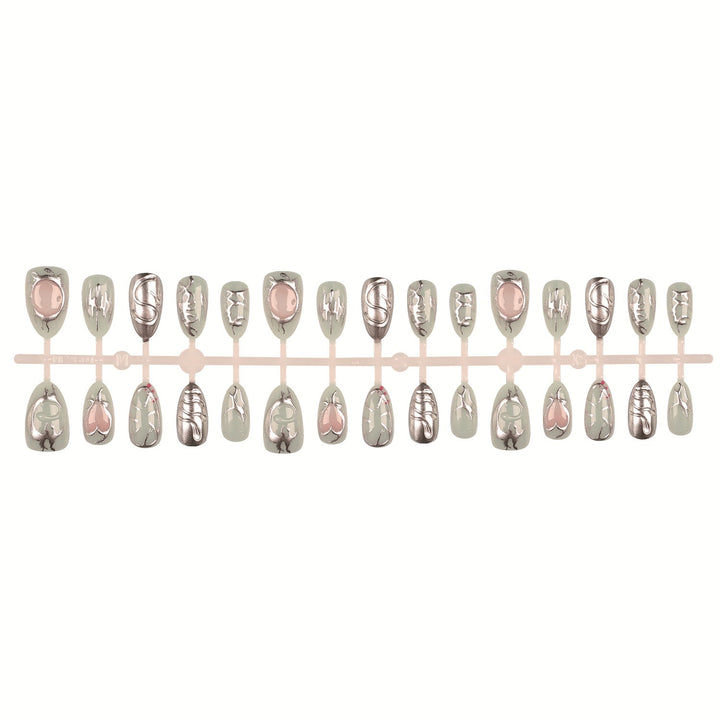 Artistic Metallic Press-On Nails