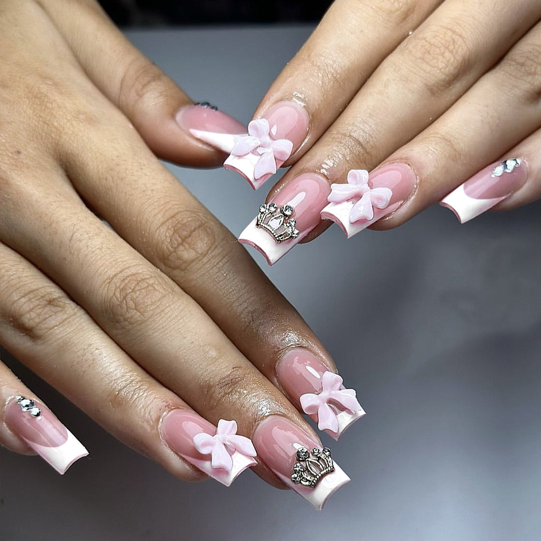 Elegant Crown-Embellished Nail Art Extensions Kalsten