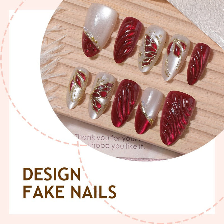 Artificial artificial nails with 3D decorations Kalsten