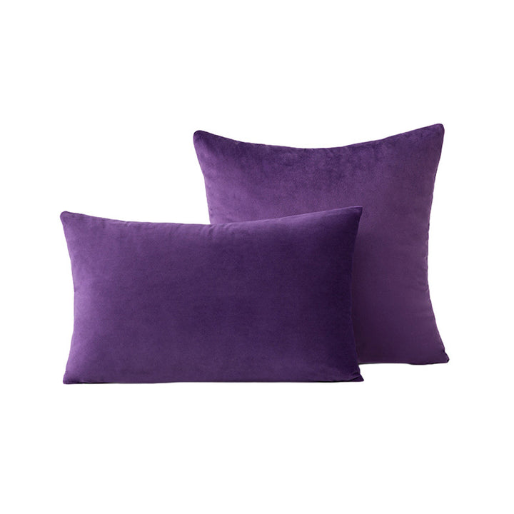 Luxury Velvet Square and Lumbar Decorative Pillow Cover Set with Concealed Zipper and Soft Microfiber Back