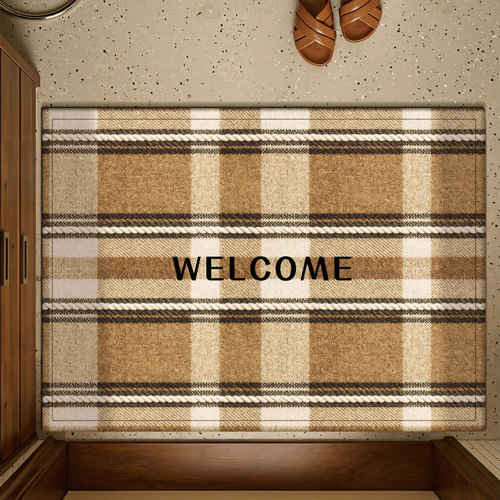 Plaid Patterned Welcome Mat