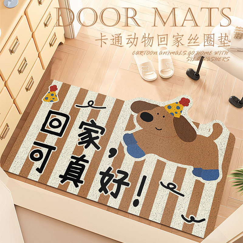 Playful Dog-Themed Welcome Mat