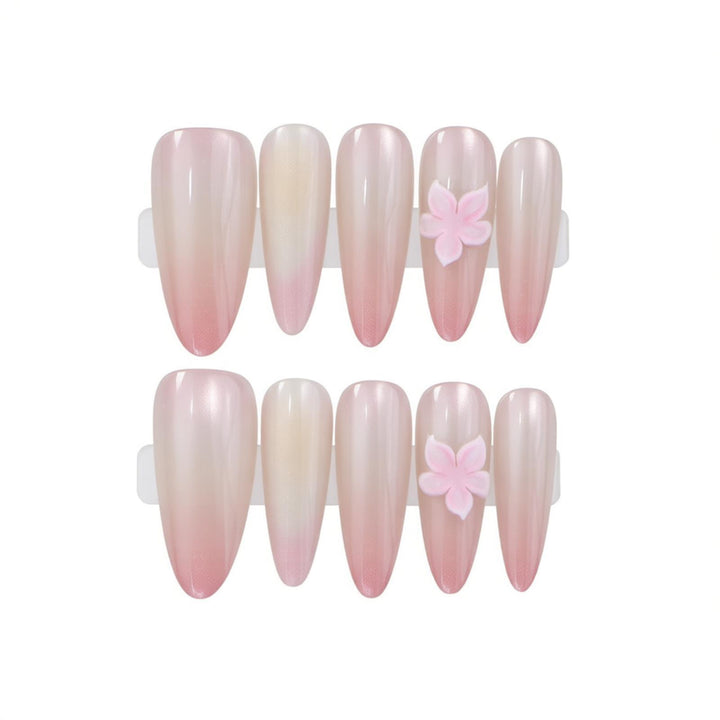 Elegant Press-On Nail Set with Floral Accents Kalsten