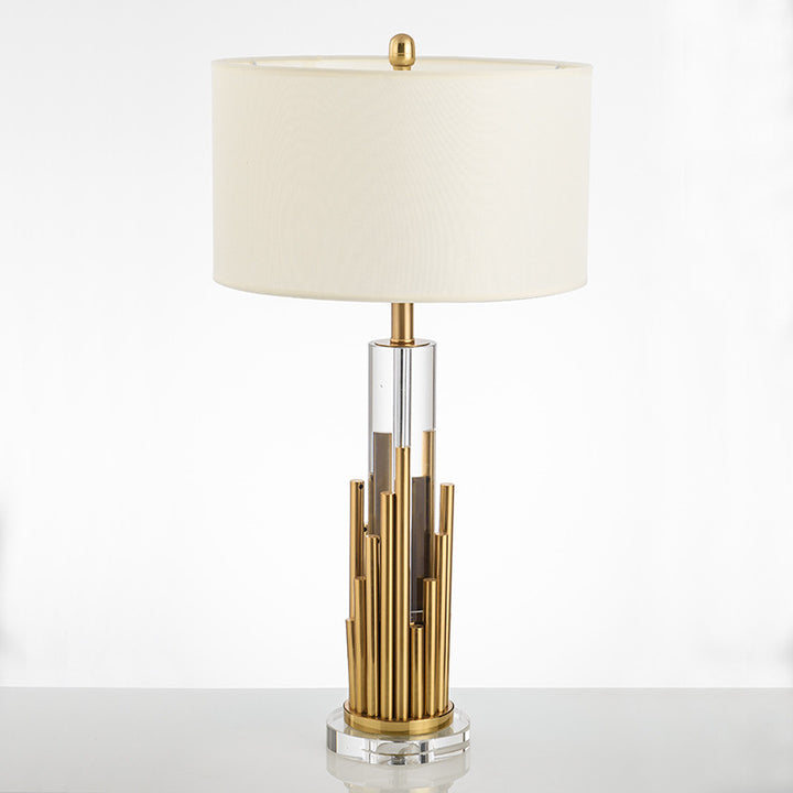 Modern Decorative Table Lamp with Sculptural Brass Design