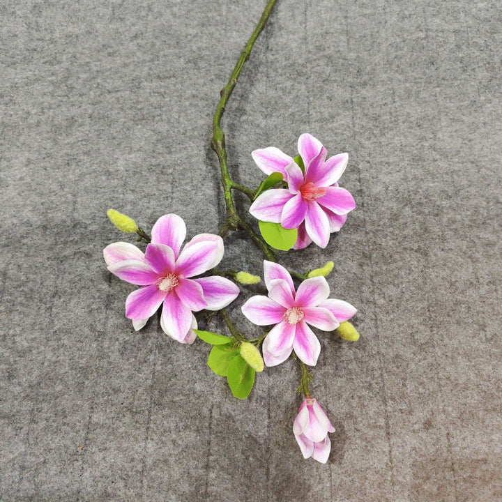 Lifelike Floral Stem with Soft Petals