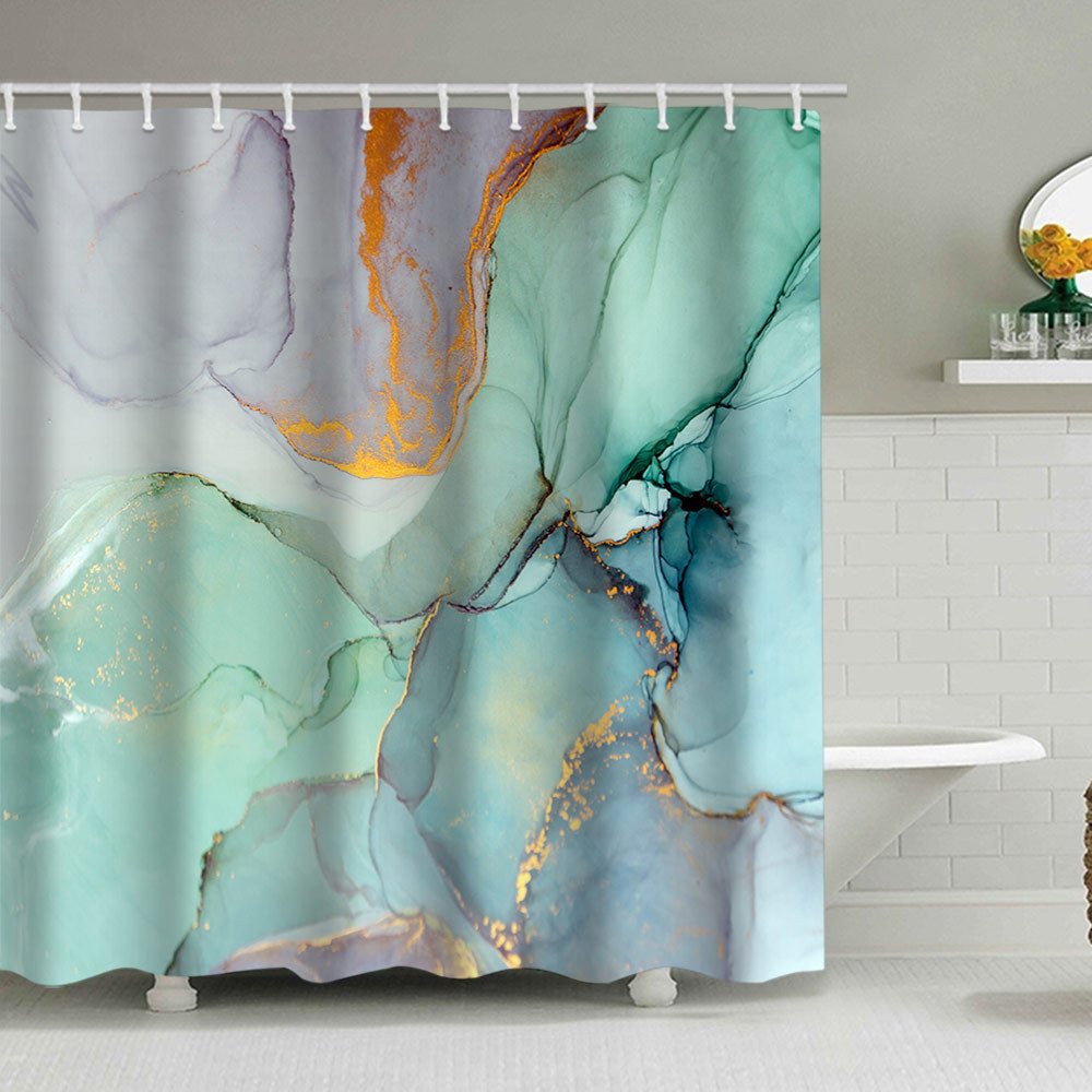 Artistic Marble Print Shower Curtain Kalsten