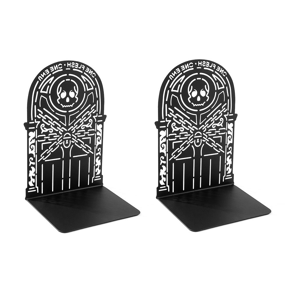 Artistic Skull-Themed Bookends