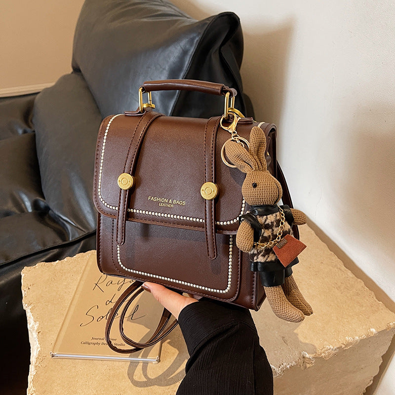 Vintage-Inspired Structured Satchel Bag Kalsten