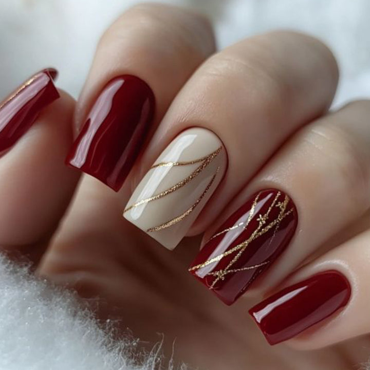 Luxurious Metallic and Glossy Nail Art Extensions Kalsten