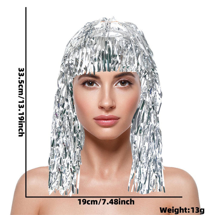 Women's nan metallic foil fringe hula skirt with elastic waistband party costume Kalsten