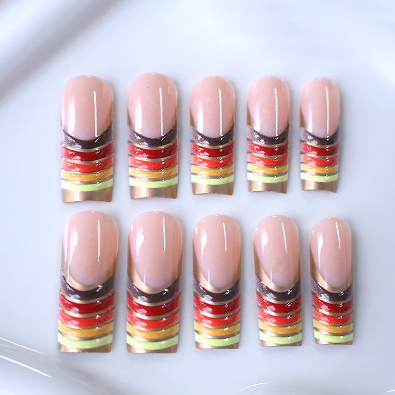Artistic French Tip Nail Set Kalsten
