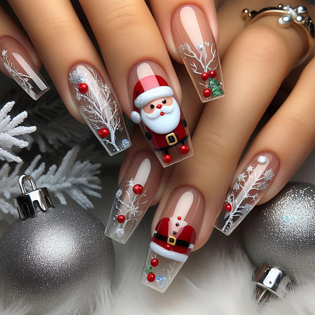 Christmas-Themed 3D Nail Art Kalsten