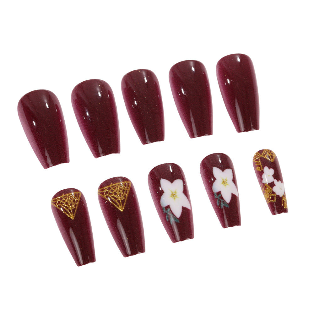 Trendy artificial nails with floral accents Kalsten