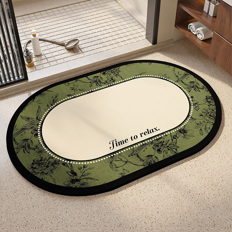Floral Piano-Themed Bath Mat
