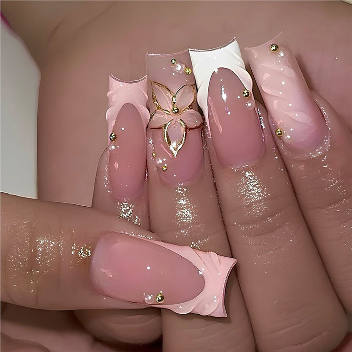 Artistic Floral Design Press-On Nail Art Kalsten