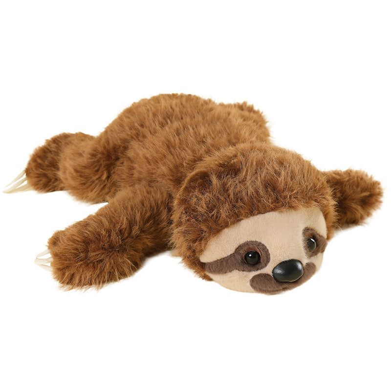 Lifelike Lying Sloth Plush Cushion Toy with Ultra-Soft Faux Fur and Cuddly Filling Kalsten