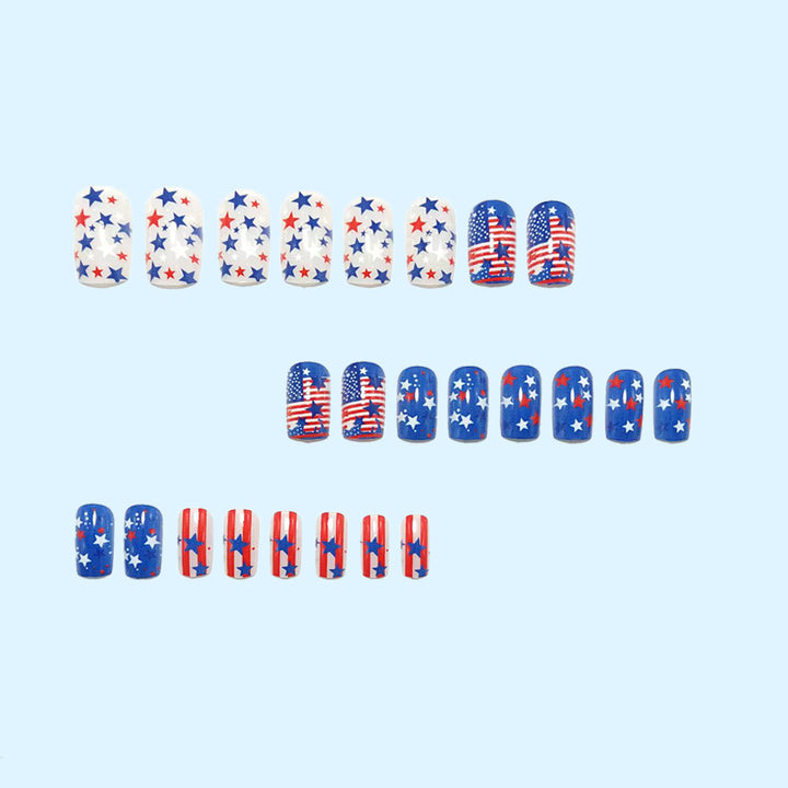 Artificial nails with patriotic star design Kalsten