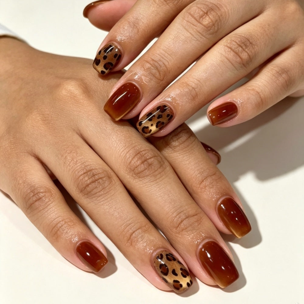 Decorative Leopard Print Nail Enhancements
