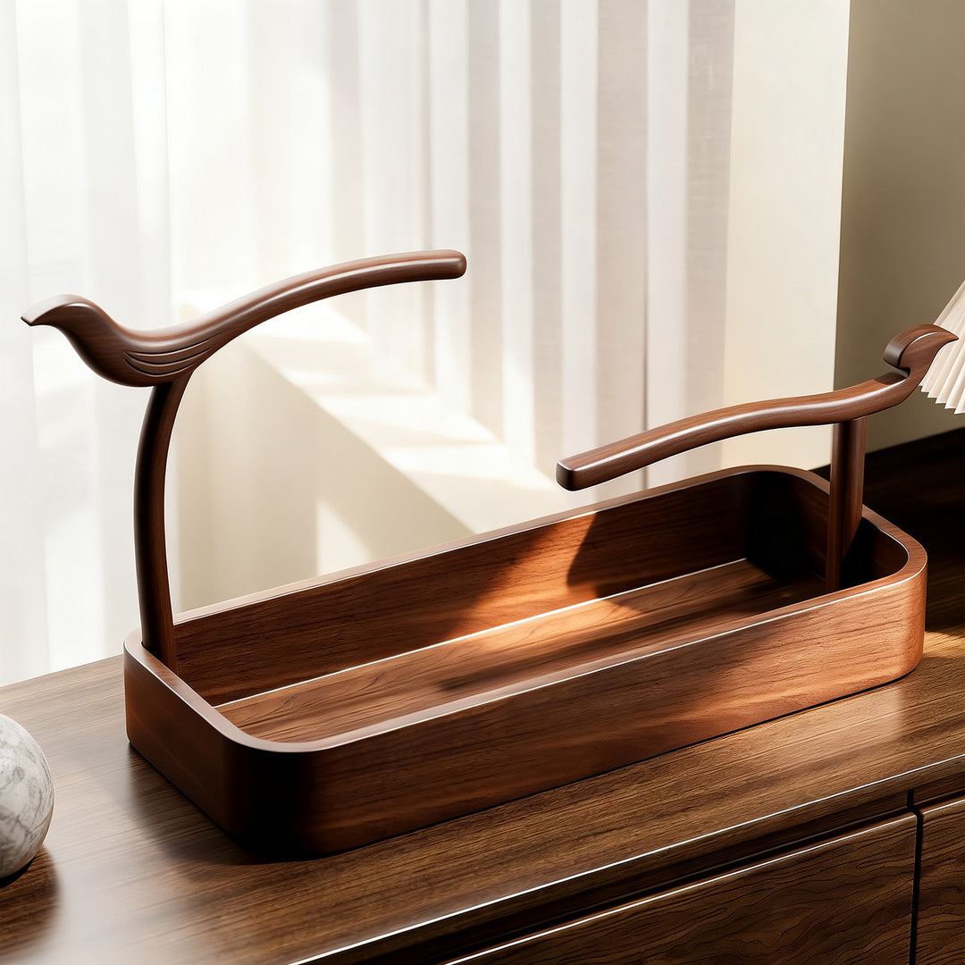 Wooden Two-Tier Bracelet Display and Jewelry Organizer Tray with Storage Box